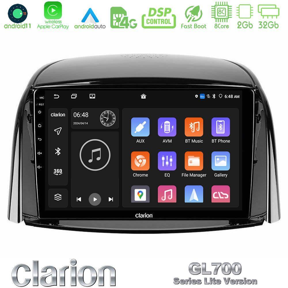 Clarion GL700 Lite Series 8Core Android11 2+32GB Renault Koleos 2007-2015 Navigation Multimedia Tablet 9" Με Carplay & Android Auto - U-G72L-RN0440