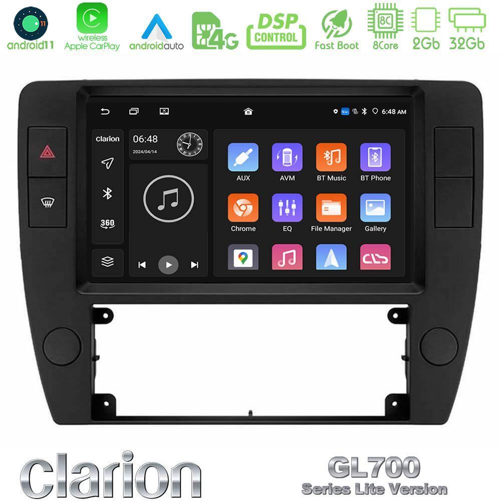 Clarion GL700 Lite Series 8Core Android11 2+32GB VW Passat B5 2001-2005 Navigation Multimedia Tablet 9" Με Carplay & Android Auto - U-G72L-VW1370