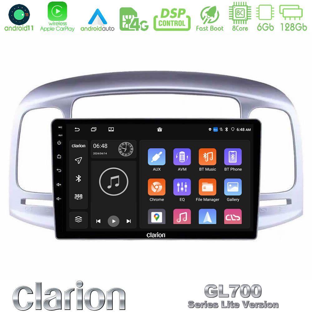 Clarion GL700 Lite Series 8Core Android11 6+128GB Hyundai Accent 2006-2011 Navigation Multimedia Tablet 9" Με Carplay & Android Auto - U-G76L-HY0711