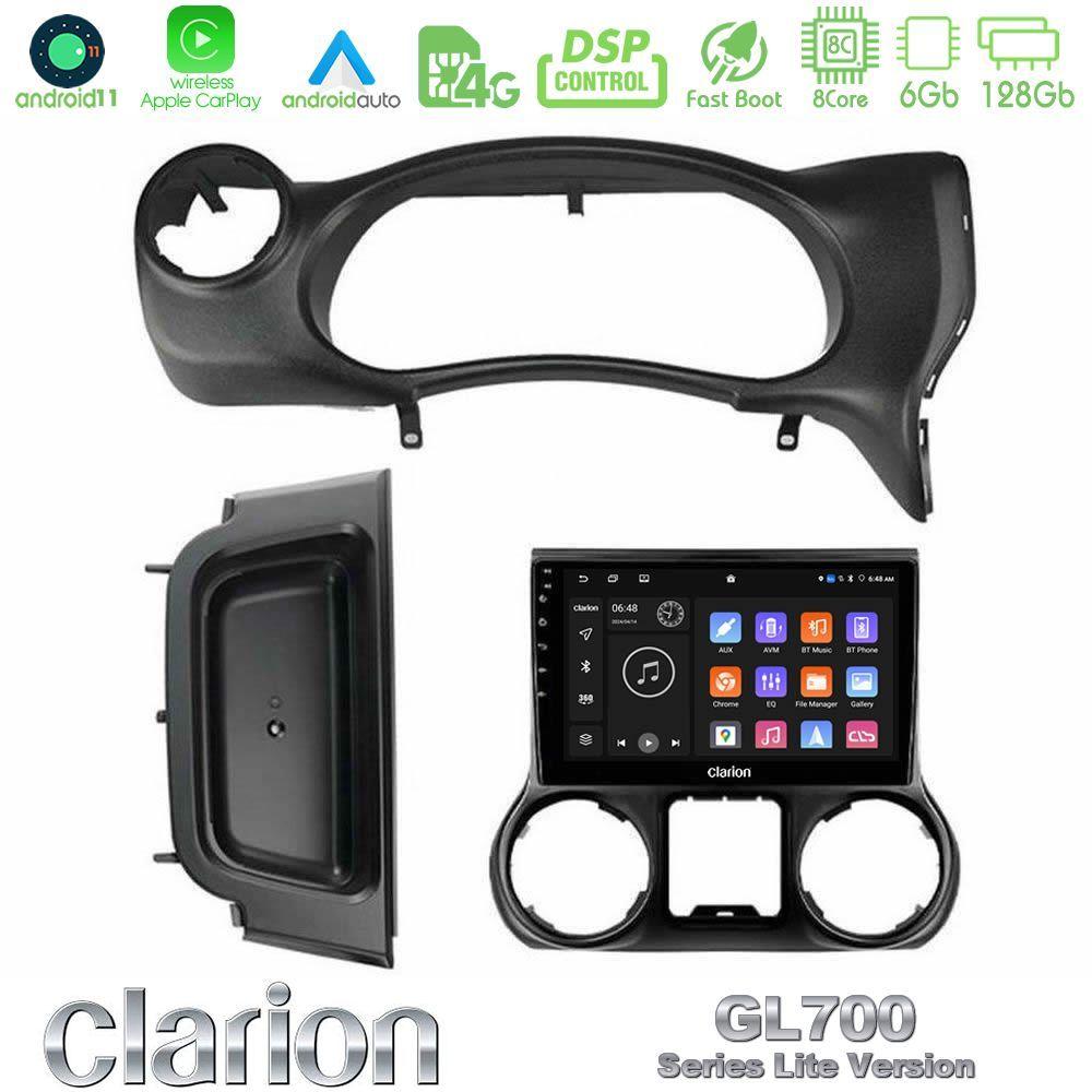 Clarion GL700 Lite Series 8Core Android11 6+128GB Jeep Wrangler 2014-2017 Navigation Multimedia Tablet 10" Με Carplay & Android Auto - U-G76L-JP0788