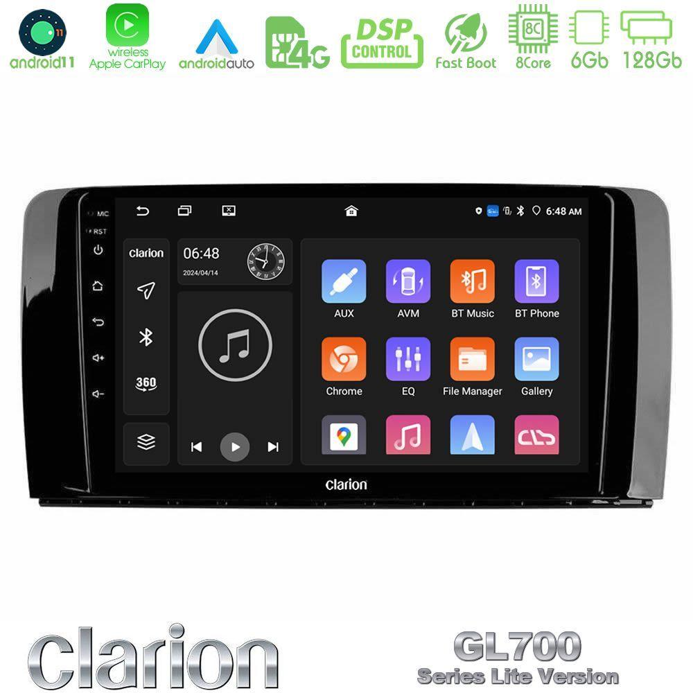 Clarion GL700 Lite Series 8Core Android11 6+128GB Mercedes R Class Navigation Multimedia Tablet 9" Με Carplay & Android Auto - U-G76L-MB0781