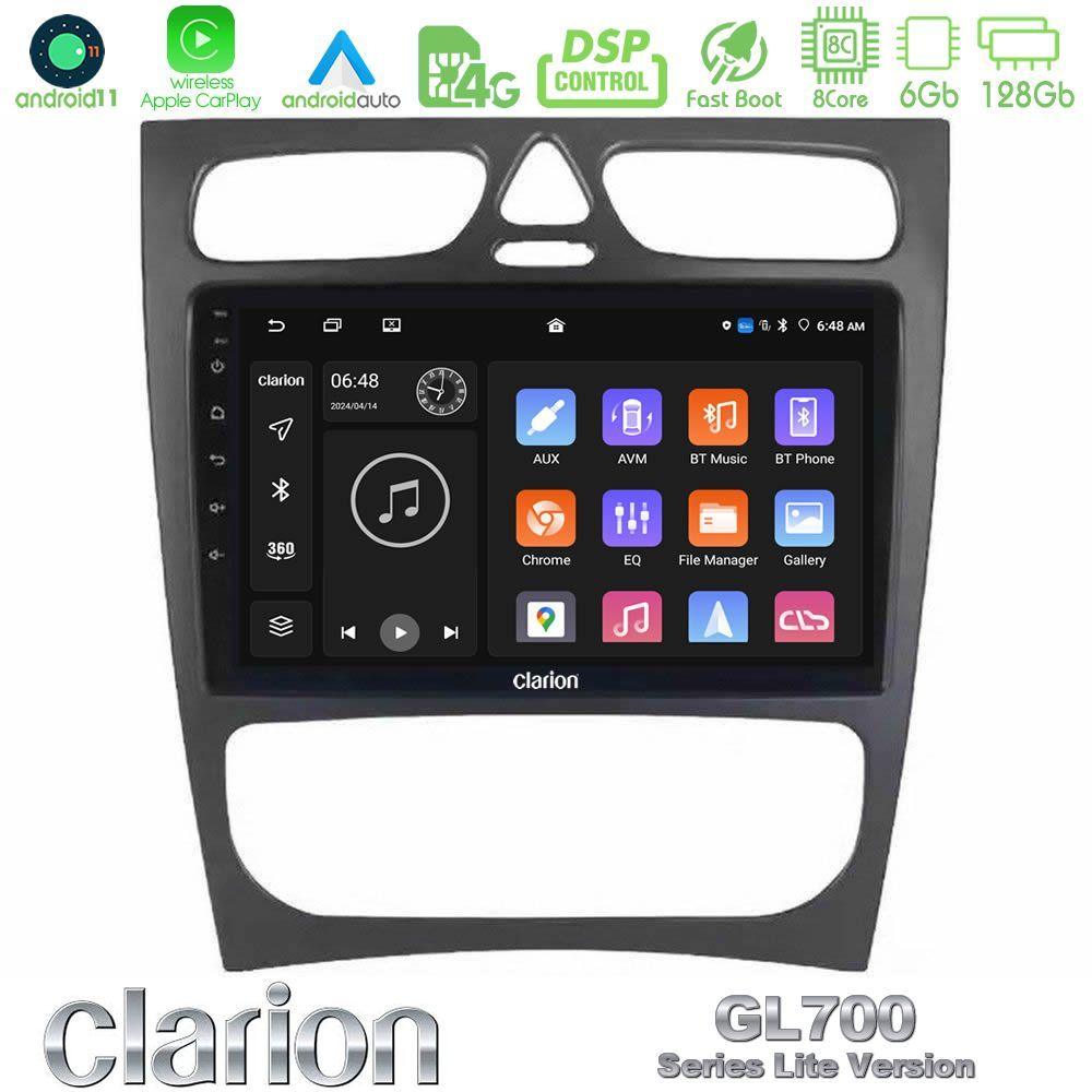 Clarion GL700 Lite Series 8Core Android11 6+128GB Mercedes C Class (W203) Navigation Multimedia Tablet 9" Με Carplay & Android Auto - U-G76L-MB0925