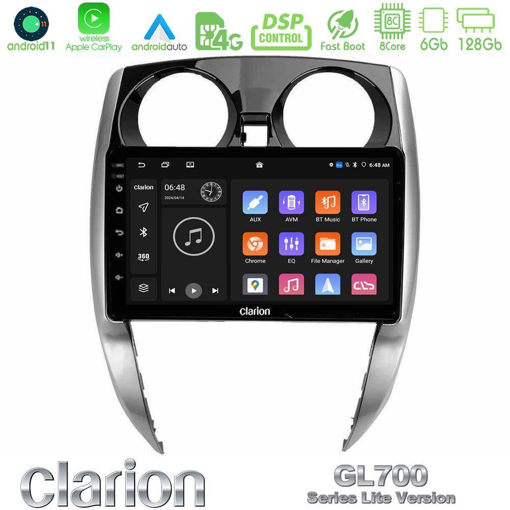 Clarion GL700 Lite Series 8Core Android11 6+128GB Nissan Note 2013-2018 Navigation Multimedia Tablet 10" Με Carplay & Android Auto - U-G76L-NS0481