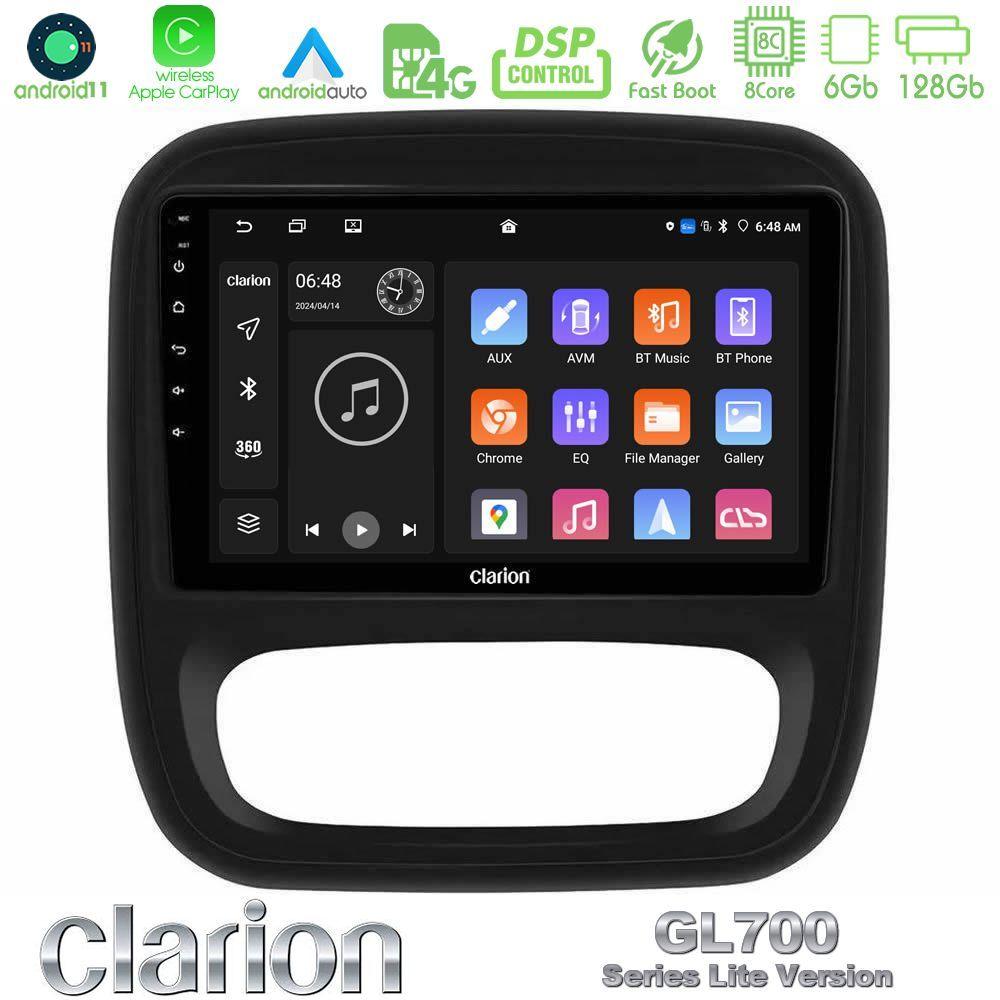 Clarion GL700 Lite Series 8Core Android11 6+128GB Renault/Nissan/Opel/Fiat Navigation Multimedia Tablet 9" Με Carplay & Android Auto - U-G76L-RN1102
