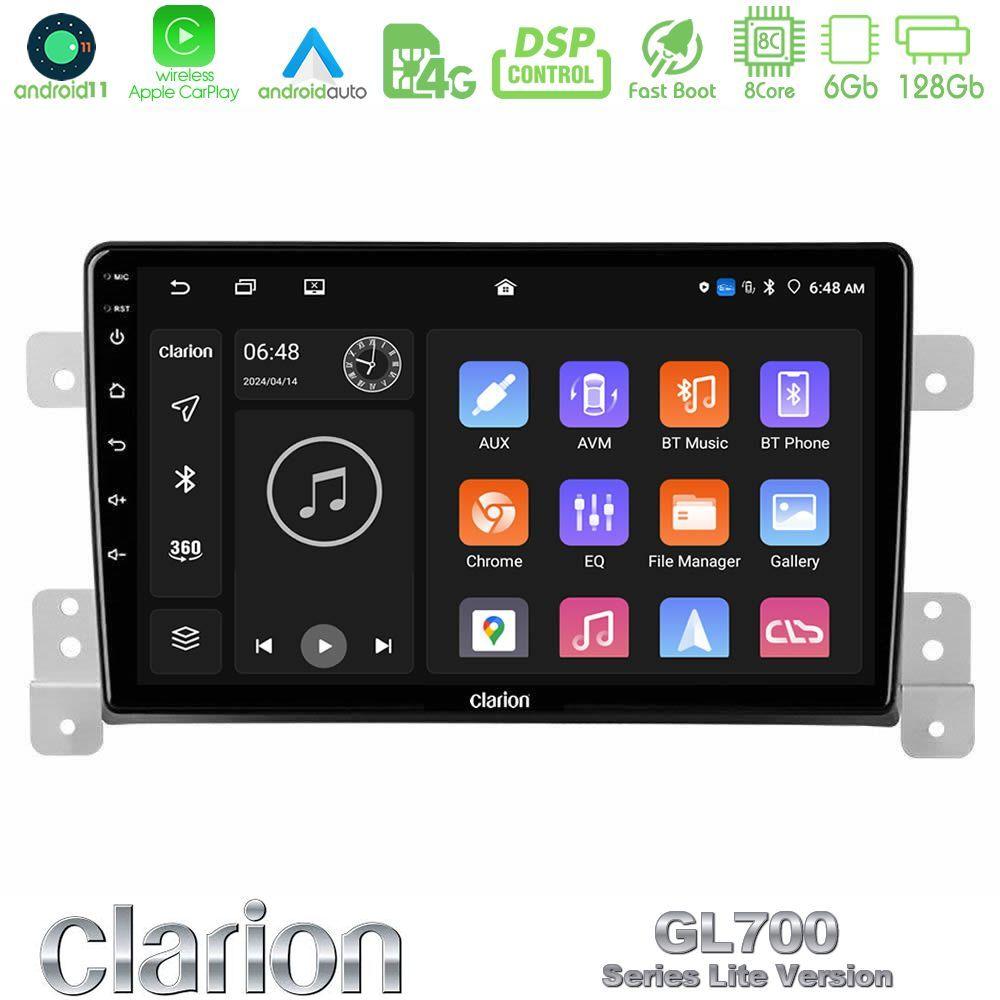 Clarion GL700 Lite Series 8Core Android11 6+128GB Suzuki Grand Vitara Navigation Multimedia Tablet 9" Με Carplay & Android Auto - U-G76L-SZ0630