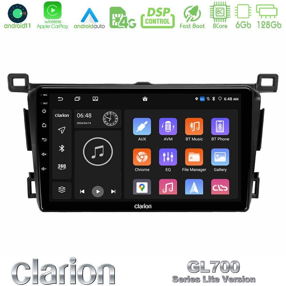 Clarion GL700 Lite Series 8Core Android11 6+128GB Toyota RAV4 2013-2018 Navigation Multimedia Tablet 9" Με Carplay & Android Auto - U-G76L-TY0435
