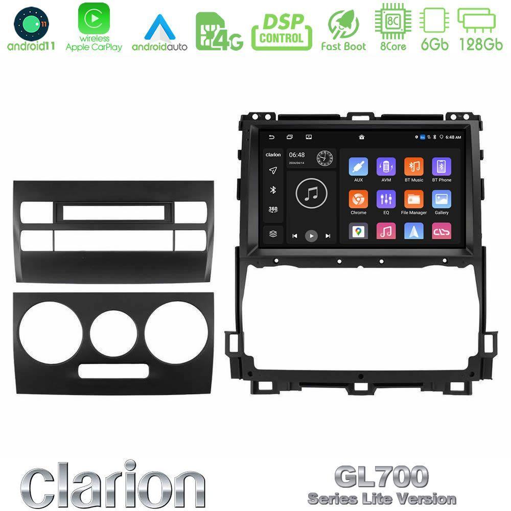 Clarion GL700 Lite Series 8Core Android11 6+128GB Toyota Land Cruiser J120 2002-2009 Navigation Multimedia Tablet 9" Με Carplay & Android Auto - U-G76L-TY0451
