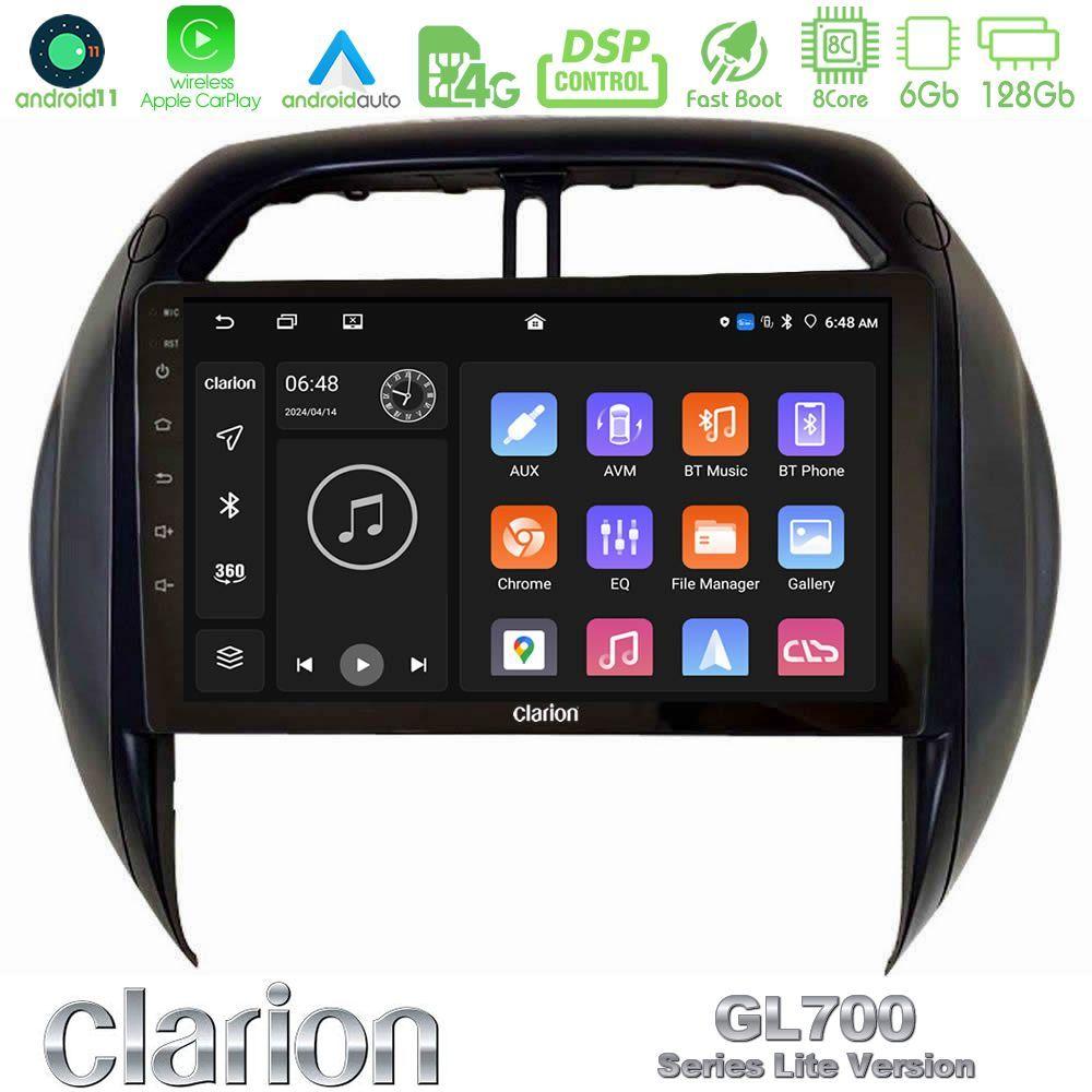 Clarion GL700 Lite Series 8Core Android11 6+128GB Toyota RAV4 2001-2005 (Auto A/C) Navigation Multimedia Tablet 9" Με Carplay & Android Auto - U-G76L-TY1315