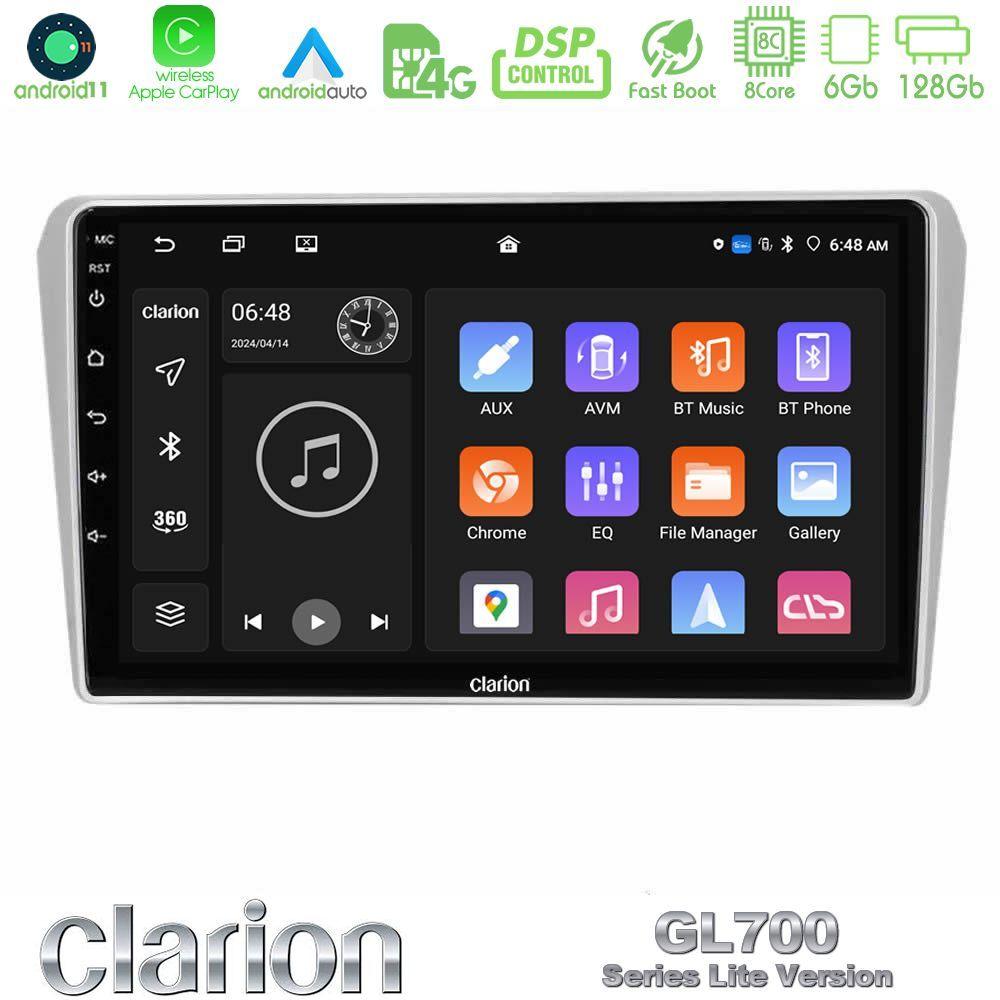 Clarion GL700 Lite Series 8Core Android11 6+128GB Toyota Avensis T25 02/2003–2008 Navigation Multimedia Tablet 9" Με Carplay & Android Auto - U-G76L-TY412N