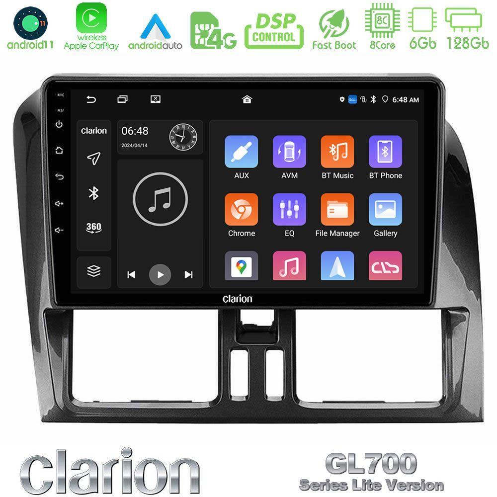Clarion GL700 Lite Series 8Core Android11 6+128GB Volvo XC60 2009-2012 Navigation Multimedia Tablet 9" Με Carplay & Android Auto - U-G76L-VL0468