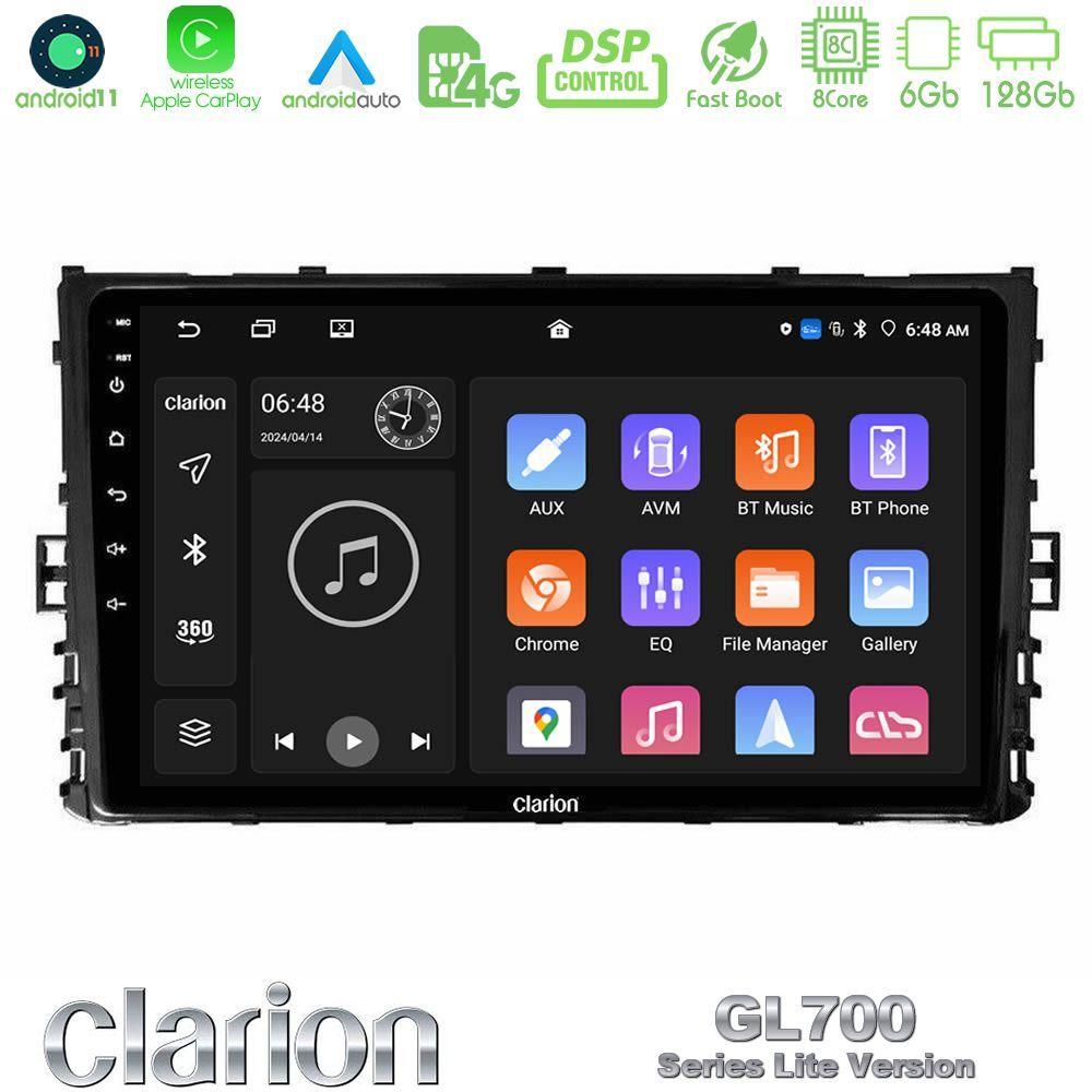 Clarion GL700 Lite Series 8Core Android11 6+128GB VW MQB 2017-> Navigation Multimedia Tablet 9" Με Carplay & Android Auto - U-G76L-VW0333