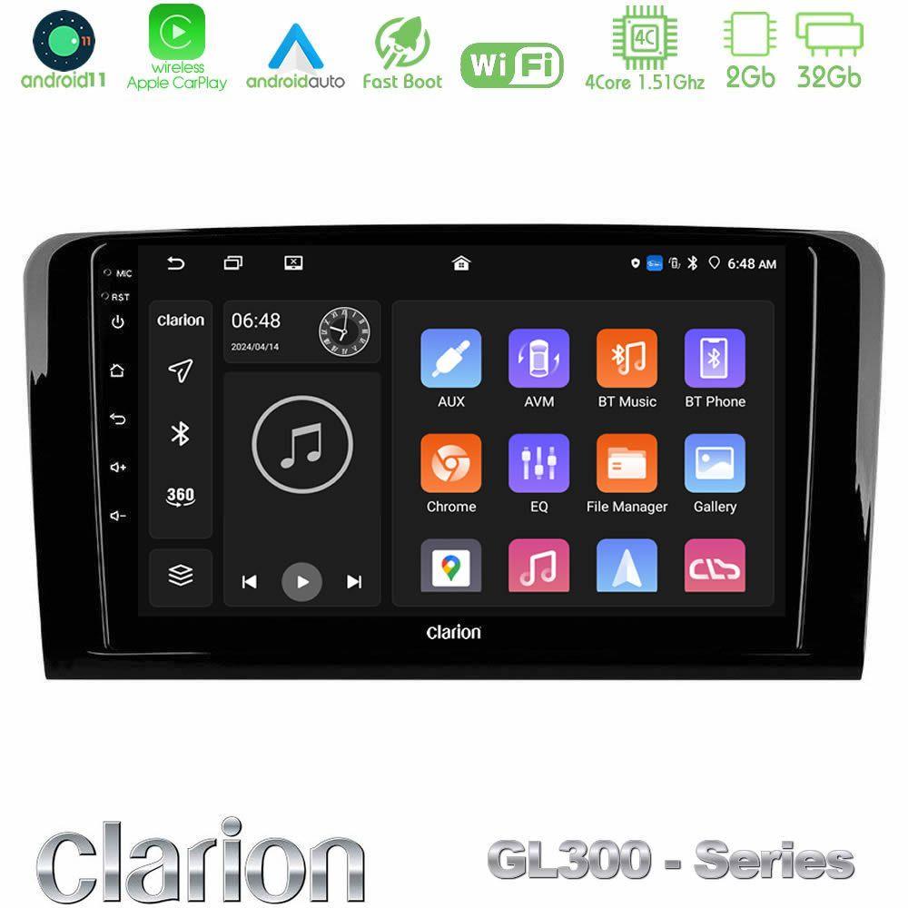 Clarion GL300 Series 4Core Android11 2+32GB Mercedes ML/GL Class Navigation Multimedia Tablet 9" Με Carplay & Android Auto - U-GL3-MB0761