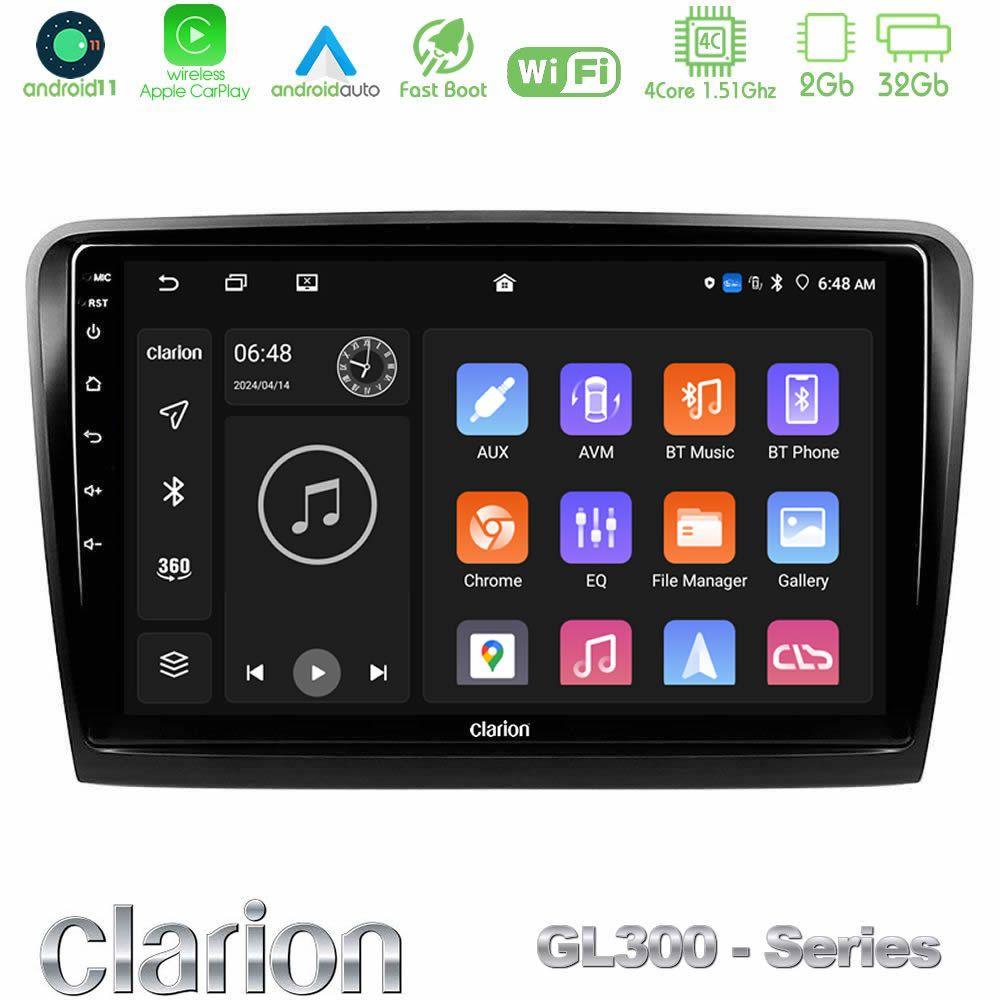 Clarion GL300 Series 4Core Android11 2+32GB Skoda Superb 2008-2015 Navigation Multimedia Tablet 10" Με Carplay & Android Auto - U-GL3-SK0817
