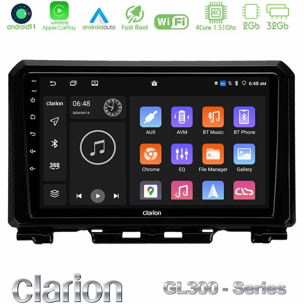 Clarion GL300 Series 4Core Android11 2+32GB Suzuki Jimny 2018-2022 Navigation Multimedia Tablet 9" Με Carplay & Android Auto - U-GL3-SZ0546
