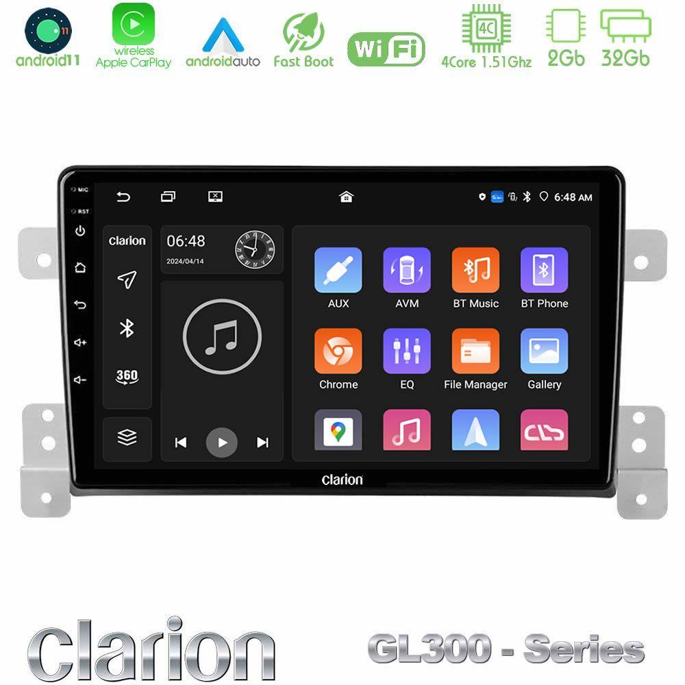 Clarion GL300 Series 4Core Android11 2+32GB Suzuki Grand Vitara Navigation Multimedia Tablet 9" Με Carplay & Android Auto - U-GL3-SZ0630