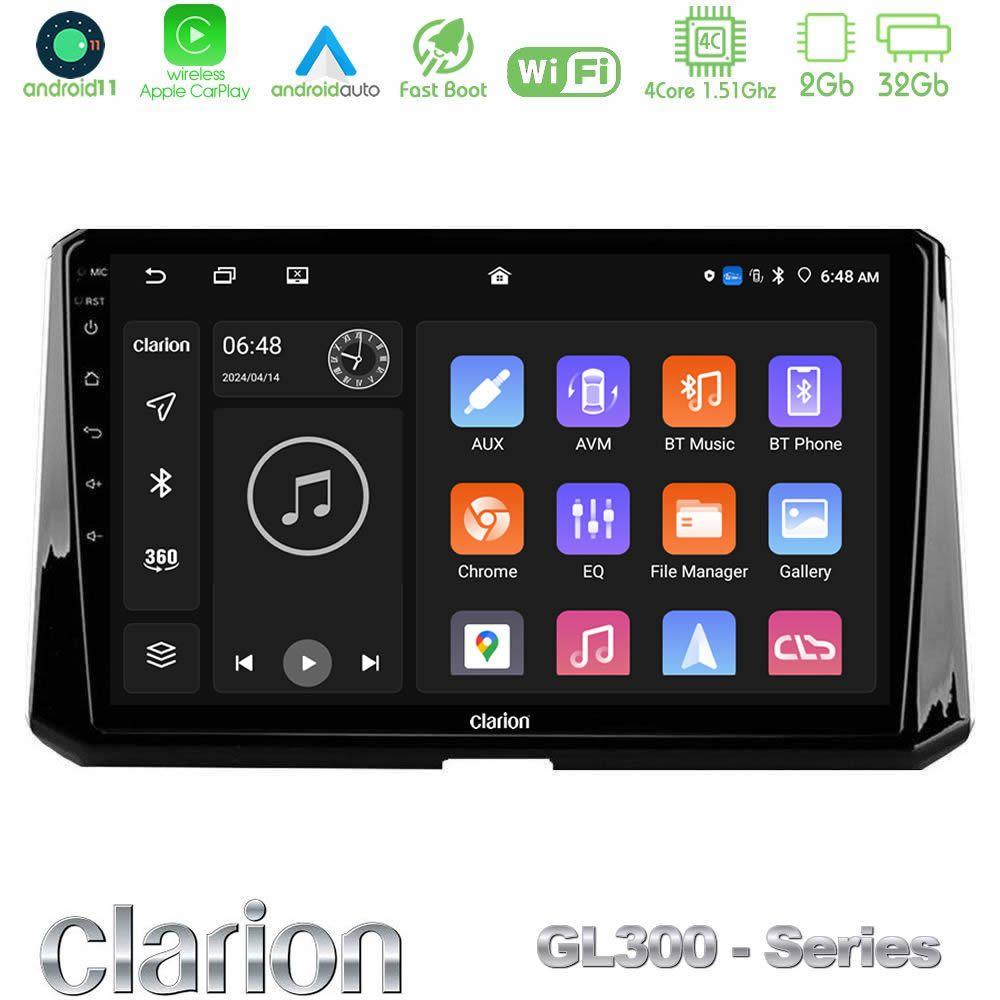 Clarion GL300 Series 4Core Android11 2+32GB Toyota Corolla 2019-2022 Navigation Multimedia Tablet 9" Με Carplay & Android Auto - U-GL3-TY0597