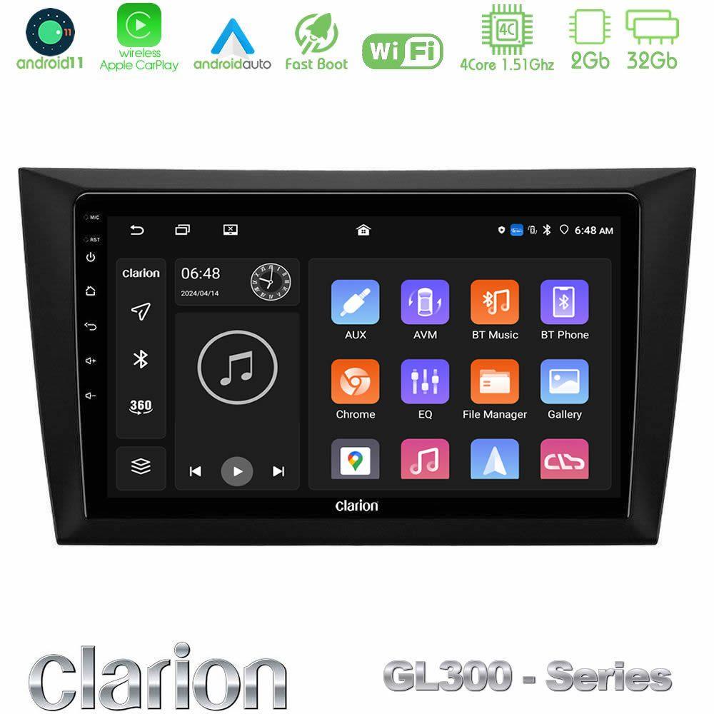 Clarion GL300 Series 4Core Android11 2+32GB Vw Golf 6 Navigation Multimedia Tablet 9" Με Carplay & Android Auto - U-GL3-VW0999