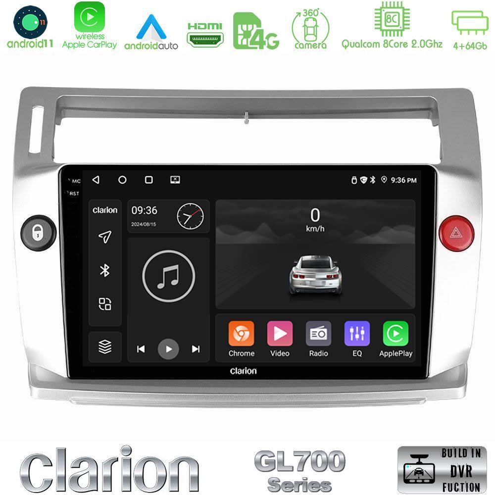 Clarion GL700 Series 8Core Android13 4+64GB Citroen C4 2004-2010 Navigation Multimedia Tablet 9" Με Carplay & Android Auto - U-GL7-CT0812