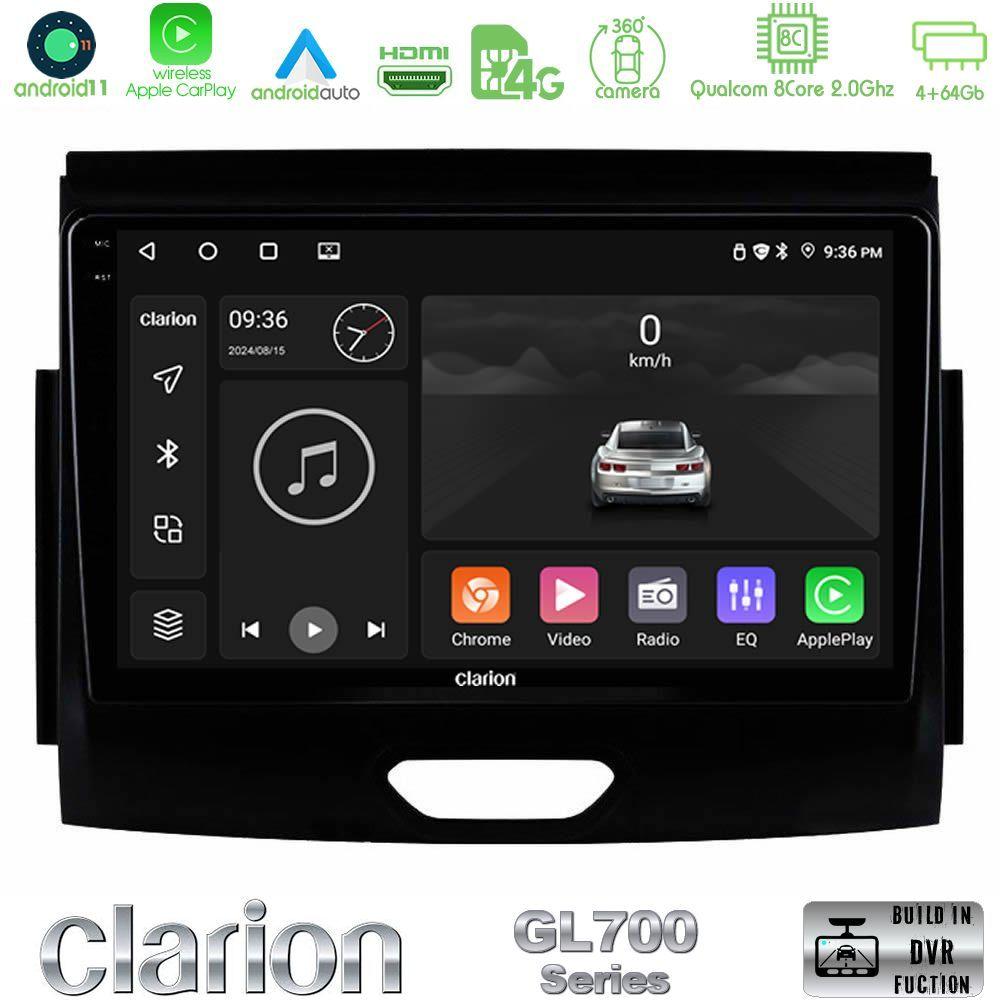 Clarion GL700 Series 8Core Android13 4+64GB Ford Ranger 2017-2022 Navigation Multimedia Tablet 9" Με Carplay & Android Auto - U-GL7-FD0496
