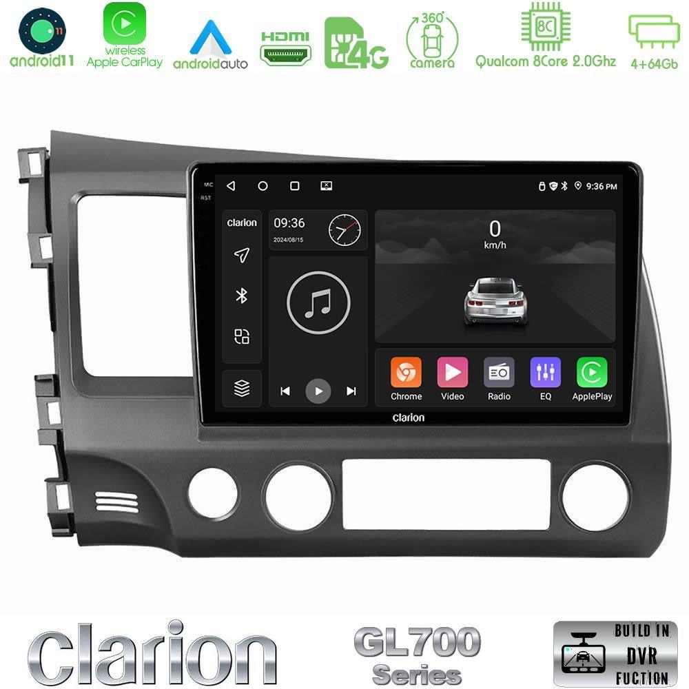 Clarion GL700 Series 8Core Android13 4+64GB Honda Civic 2006-2011 Navigation Multimedia Tablet 10" Με Carplay & Android Auto - U-GL7-HD0242