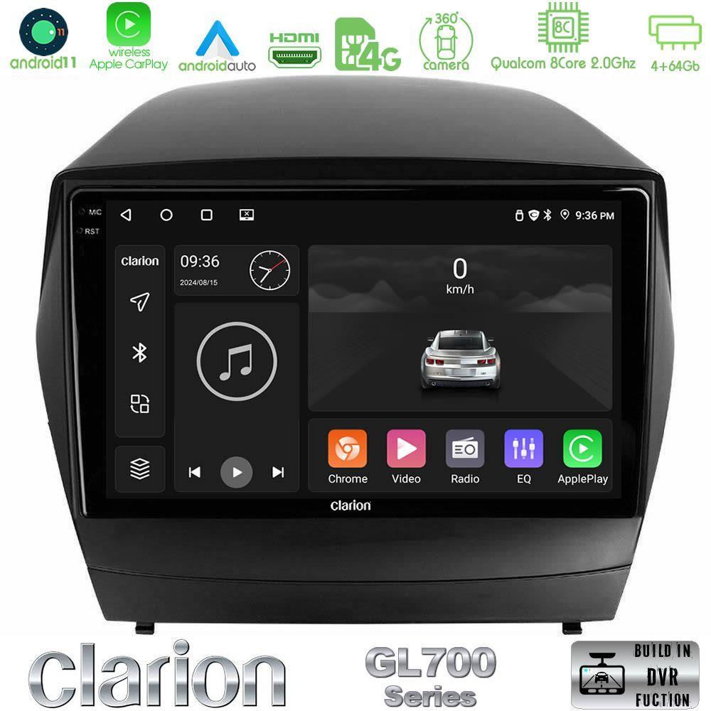 Clarion GL700 Series 8Core Android13 4+64GB Hyundai IX35 Auto A/C Navigation Multimedia Tablet 9" Με Carplay & Android Auto - U-GL7-HY0029