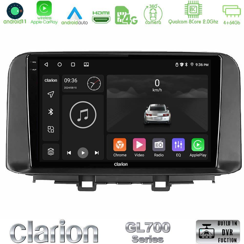 Clarion GL700 Series 8Core Android13 4+64GB Hyundai Kona 2018-2023 Navigation Multimedia Tablet 10" Με Carplay & Android Auto - U-GL7-HY0342