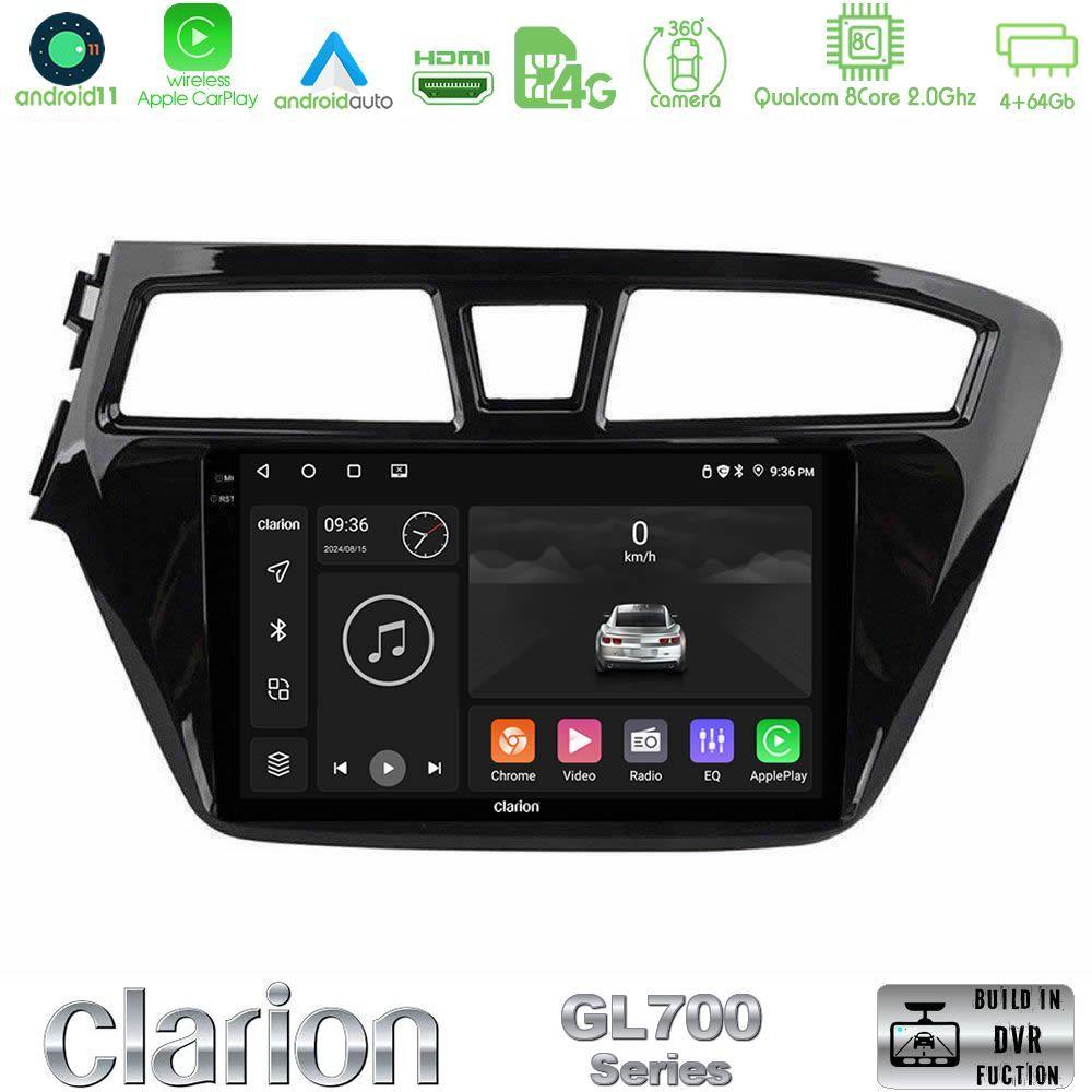 Clarion GL700 Series 8Core Android13 4+64GB Hyundai i20 2014-2018 Navigation Multimedia Tablet 9" Με Carplay & Android Auto - U-GL7-HY1143