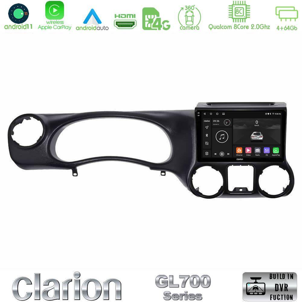 Clarion GL700 Series 8Core Android13 4+64GB Jeep Wrangler 2011-2014 Navigation Multimedia Tablet 10" Με Carplay & Android Auto - U-GL7-JP0787