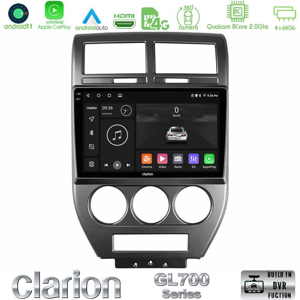 Clarion GL700 Series 8Core Android13 4+64GB Jeep Compass/Patriot 2007-2008 Navigation Multimedia Tablet 10" Με Carplay & Android Auto - U-GL7-JP1023