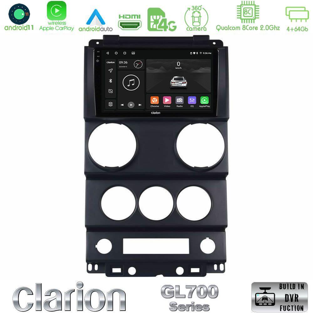 Clarion GL700 Series 8Core Android13 4+64GB Jeep Wrangler 2Door 2008-2010 Navigation Multimedia Tablet 9" Με Carplay & Android Auto - U-GL7-JP1037