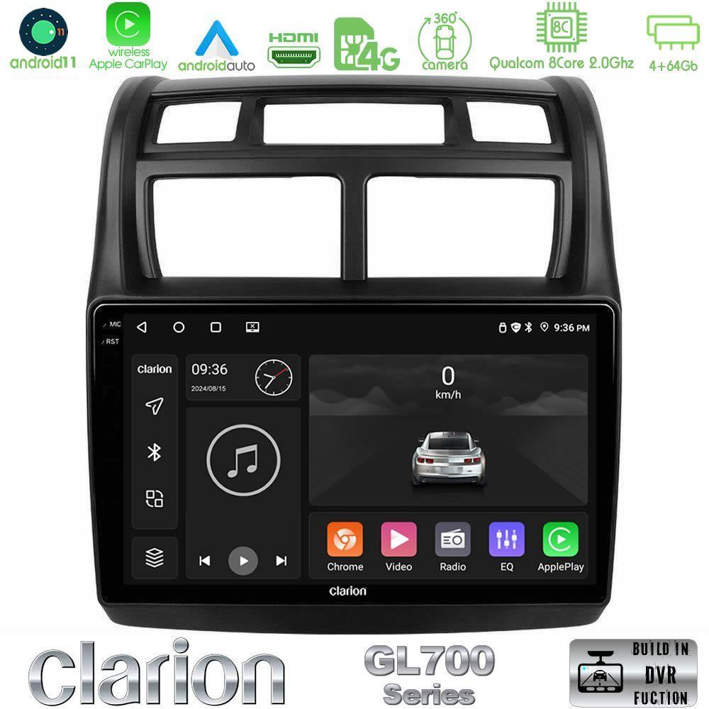Clarion GL700 Series 8Core Android13 4+64GB Kia Sportage 2008-2011 Navigation Multimedia Tablet 9" Με Carplay & Android Auto - U-GL7-KI0108