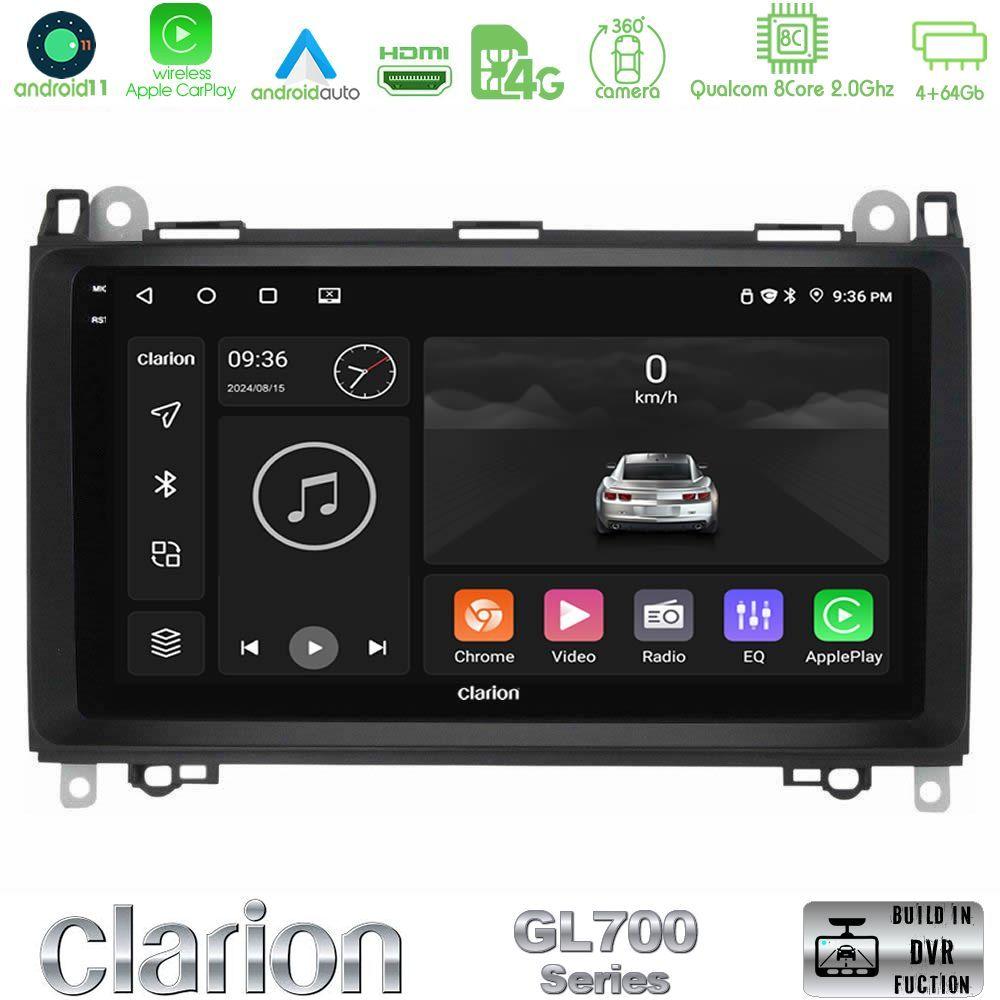 Clarion GL700 Series 8Core Android13 4+64GB Mercedes A/B/Vito/Sprinter Class Navigation Multimedia Tablet 9" Με Carplay & Android Auto - U-GL7-MB0759