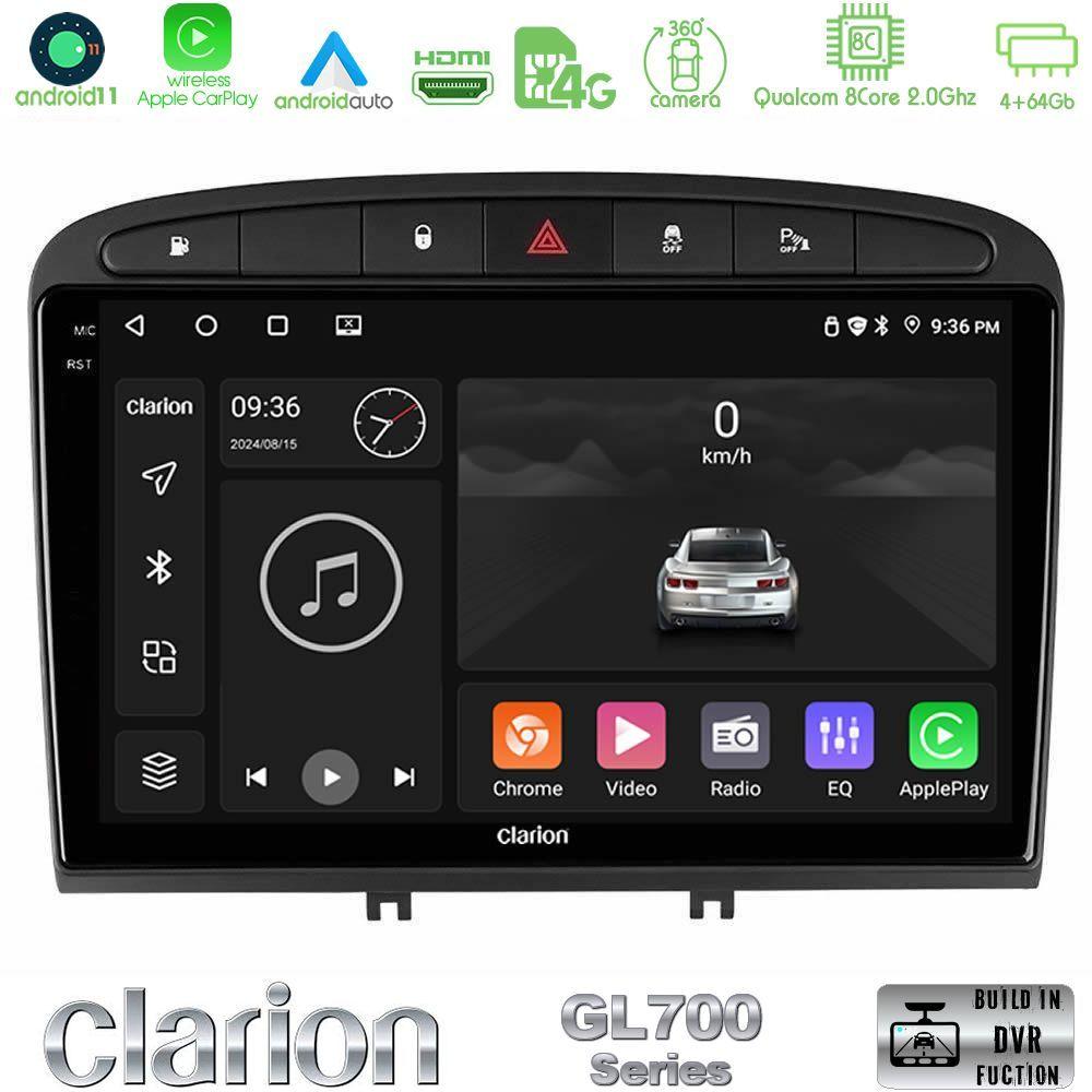 Clarion GL700 Series 8Core Android13 4+64GB Peugeot 308/RCZ Navigation Multimedia Tablet 9" Με Carplay & Android Auto - U-GL7-PG705B