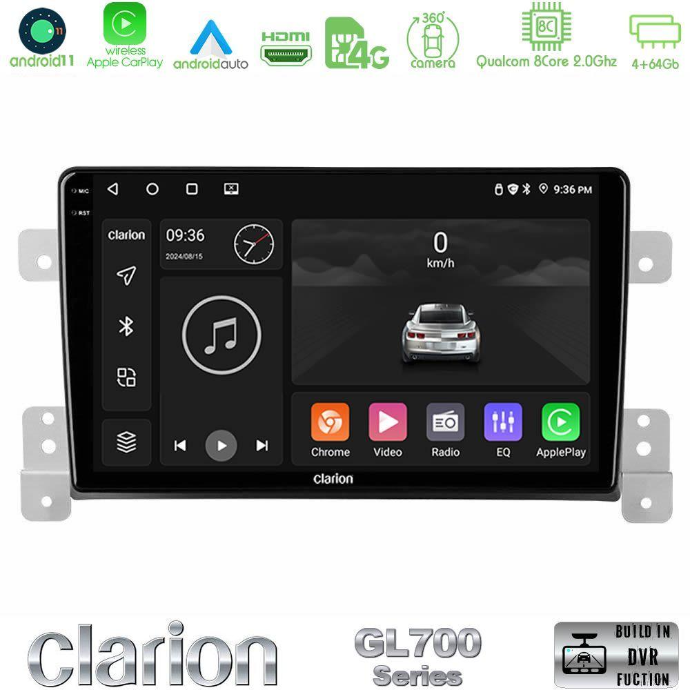 Clarion GL700 Series 8Core Android13 4+64GB Suzuki Grand Vitara Navigation Multimedia Tablet 9" Με Carplay & Android Auto - U-GL7-SZ0630