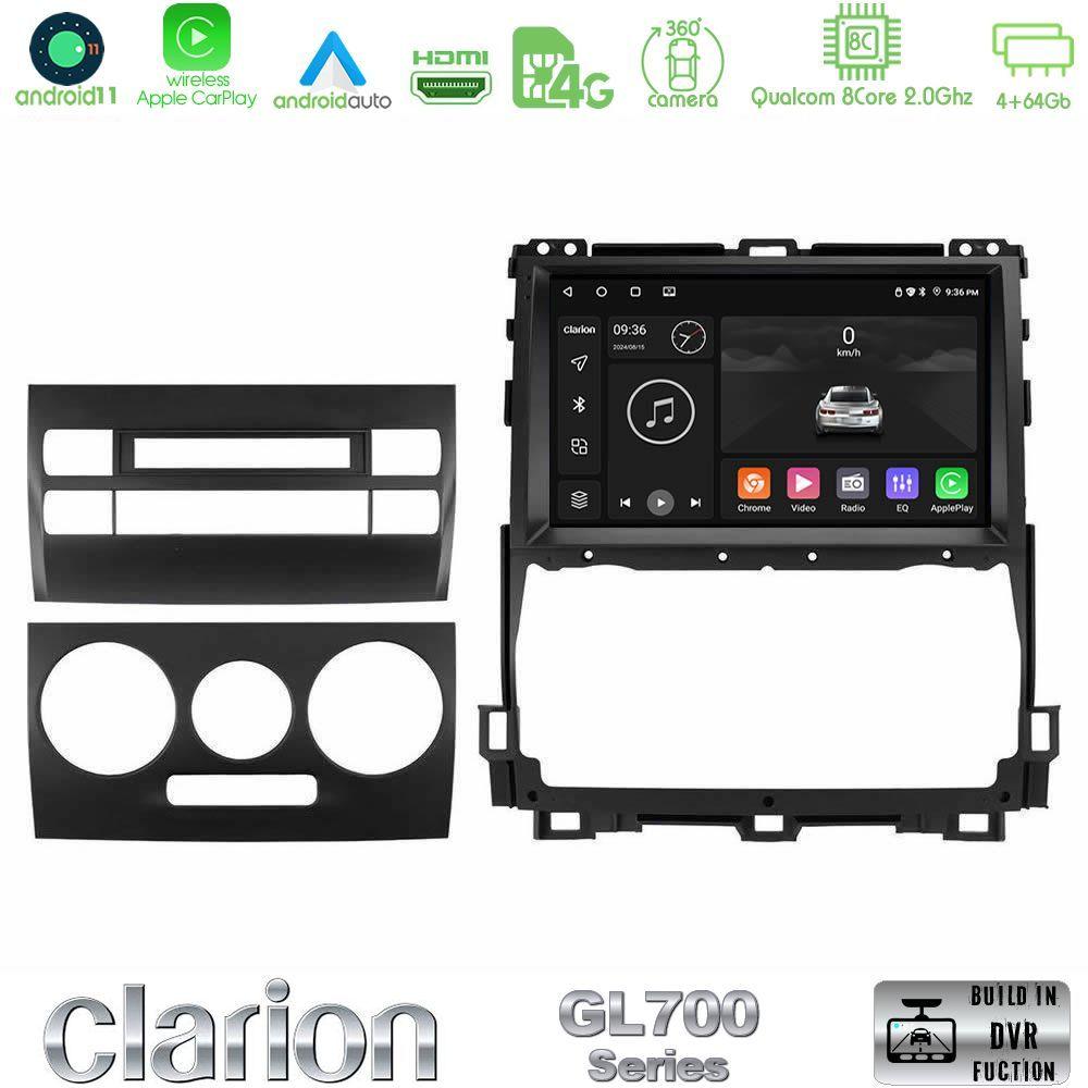 Clarion GL700 Series 8Core Android13 4+64GB Toyota Land Cruiser J120 2002-2009 Navigation Multimedia Tablet 9" Με Carplay & Android Auto - U-GL7-TY0451