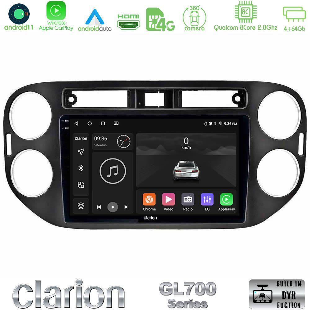 Clarion GL700 Series 8Core Android13 4+64GB VW Tiguan Navigation Multimedia Tablet 9" (23mm alarm button) Με Carplay & Android Auto - U-GL7-VW0639