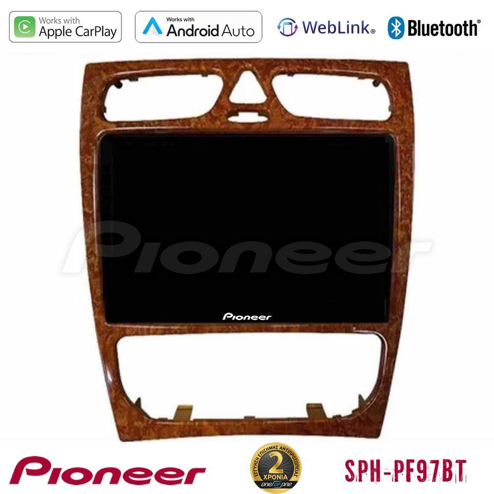 Pioneer SPH-PF97BT Series    Mercedes C Class (W203) Multimedia Station 9" (Tablet Style) (Wooden Style) Με Carplay & Android Auto - U-SPH-MB0925W