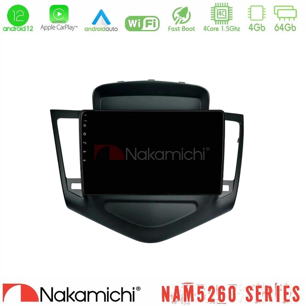Nakamichi NAM5260 Series 4Core Android12 4+64GB Chevrolet Cruze 2009-2012 Navigation Multimedia Tablet 9" Με Carplay & Android Auto - U-N44-CV0045