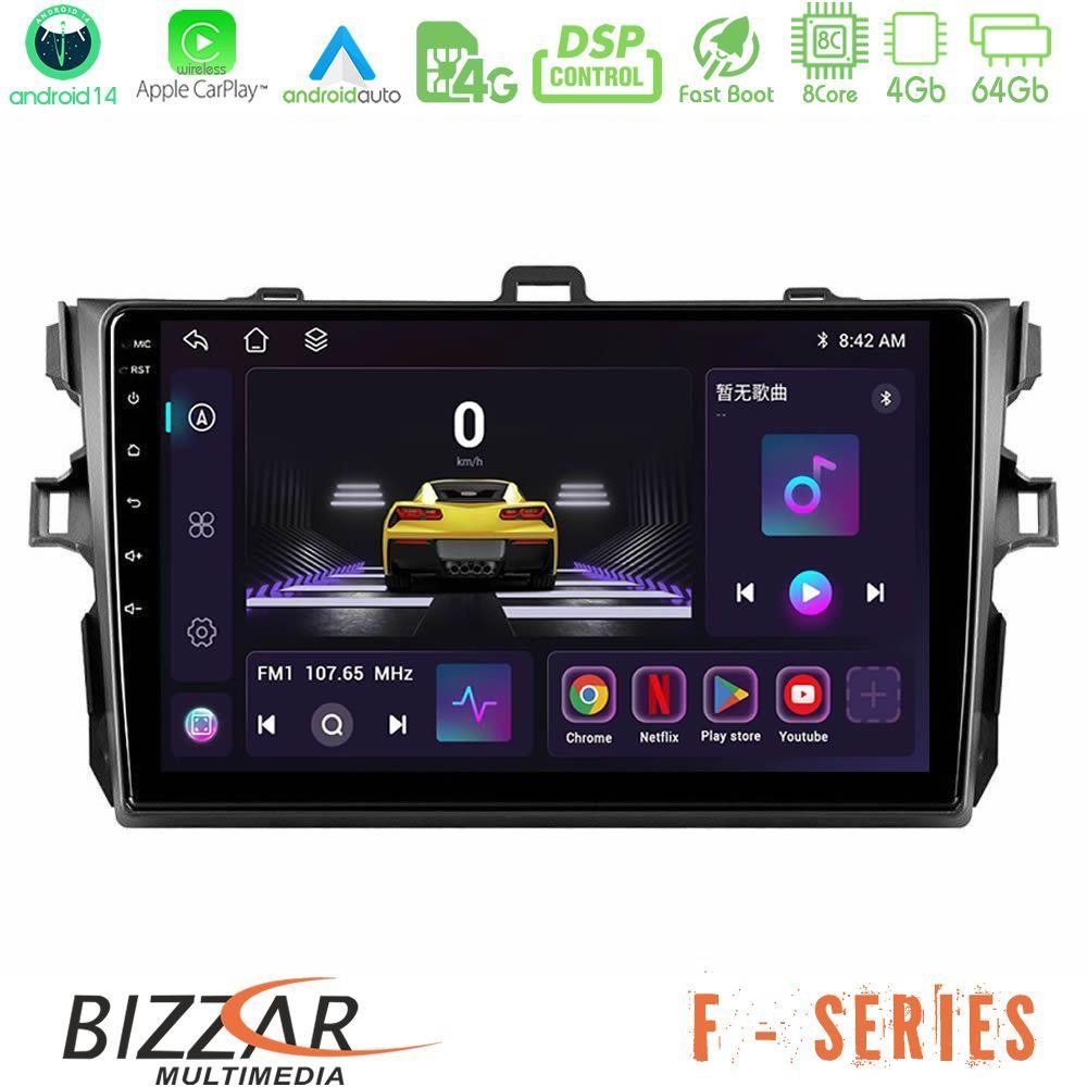 Bizzar F Series 8Core Android14 4+64GB  Toyota Corolla 2007-2012 Navigation Multimedia Tablet 9" Με Carplay & Android Auto - U-F-TY0502