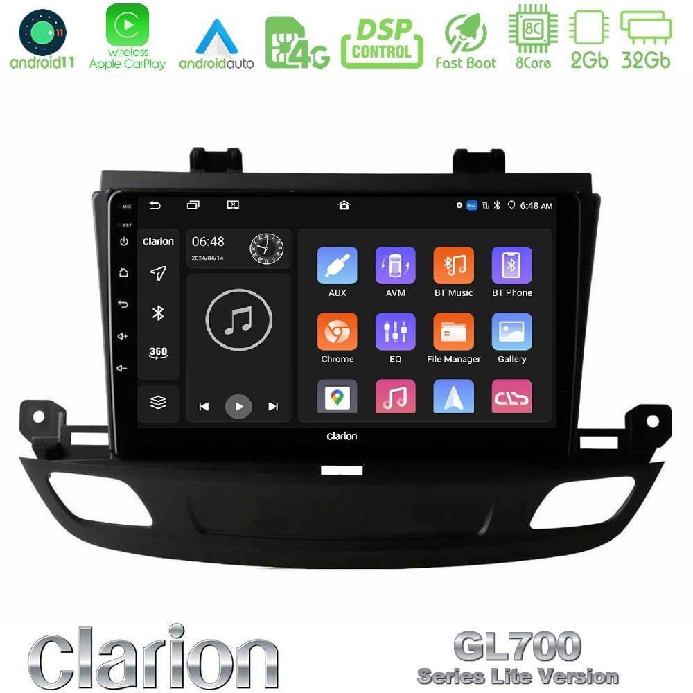 Clarion GL700 Lite Series 8Core Android11 2+32GB Opel Insignia 2 2017-2020 Navigation Multimedia Tablet 9" Με Carplay & Android Auto - U-G72L-OP1402