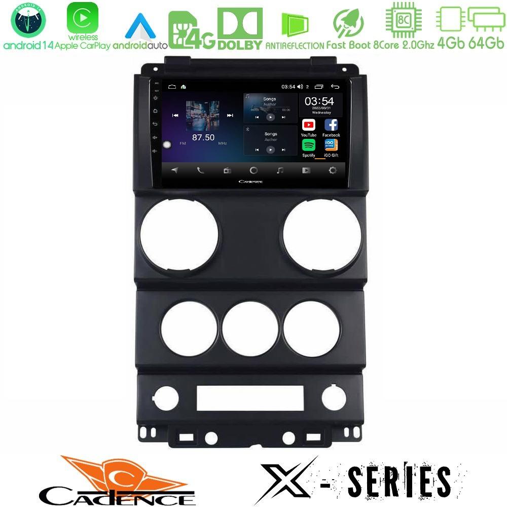 Cadence X Series Jeep Wrangler 2008-2010 8core Android 14 4+64GB Navigation Multimedia Tablet 9" - U-X-JP1037