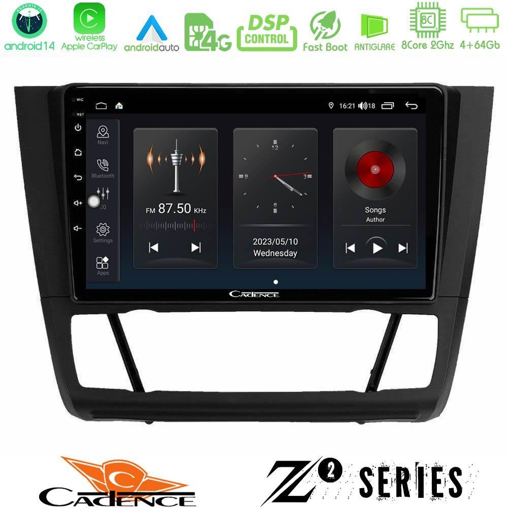 Cadence Z2 Series 8Core Android14 4+64GB  BMW 1Series  E81/E82/E87/E88 (AUTO A/C) Navigation Multimedia Tablet 9" Με Carplay & Android Auto - U-Z2-BM1012