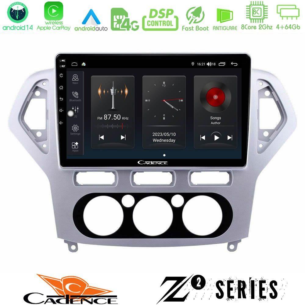 Cadence Z2 Series 8Core Android14 4+64GB  Ford Mondeo 2007-2010 Manual A/C Navigation Multimedia Tablet 10" Με Carplay & Android Auto - U-Z2-FD0919
