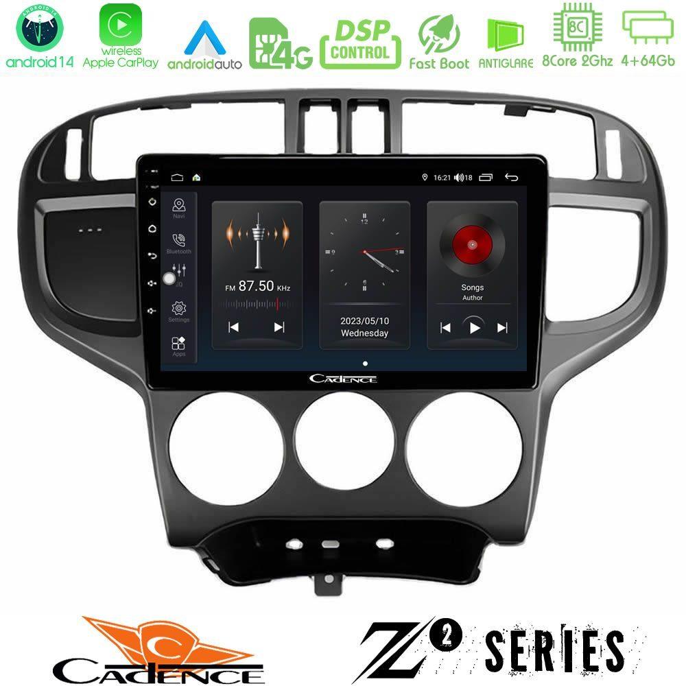 Cadence Z2 Series 8Core Android14 4+64GB  Hyundai Matrix 2001-2010 Navigation Multimedia Tablet 9" Με Carplay & Android Auto - U-Z2-HY1024