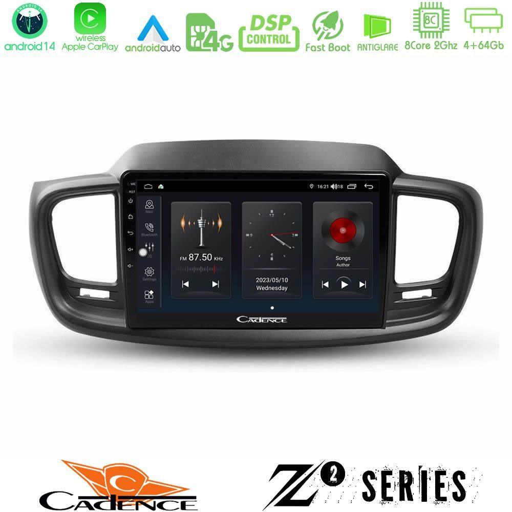 Cadence Z2 Series 8Core Android14 4+64GB  Kia Sorento 2018-2021 Navigation Multimedia Tablet 9" Με Carplay & Android Auto - U-Z2-KI0248