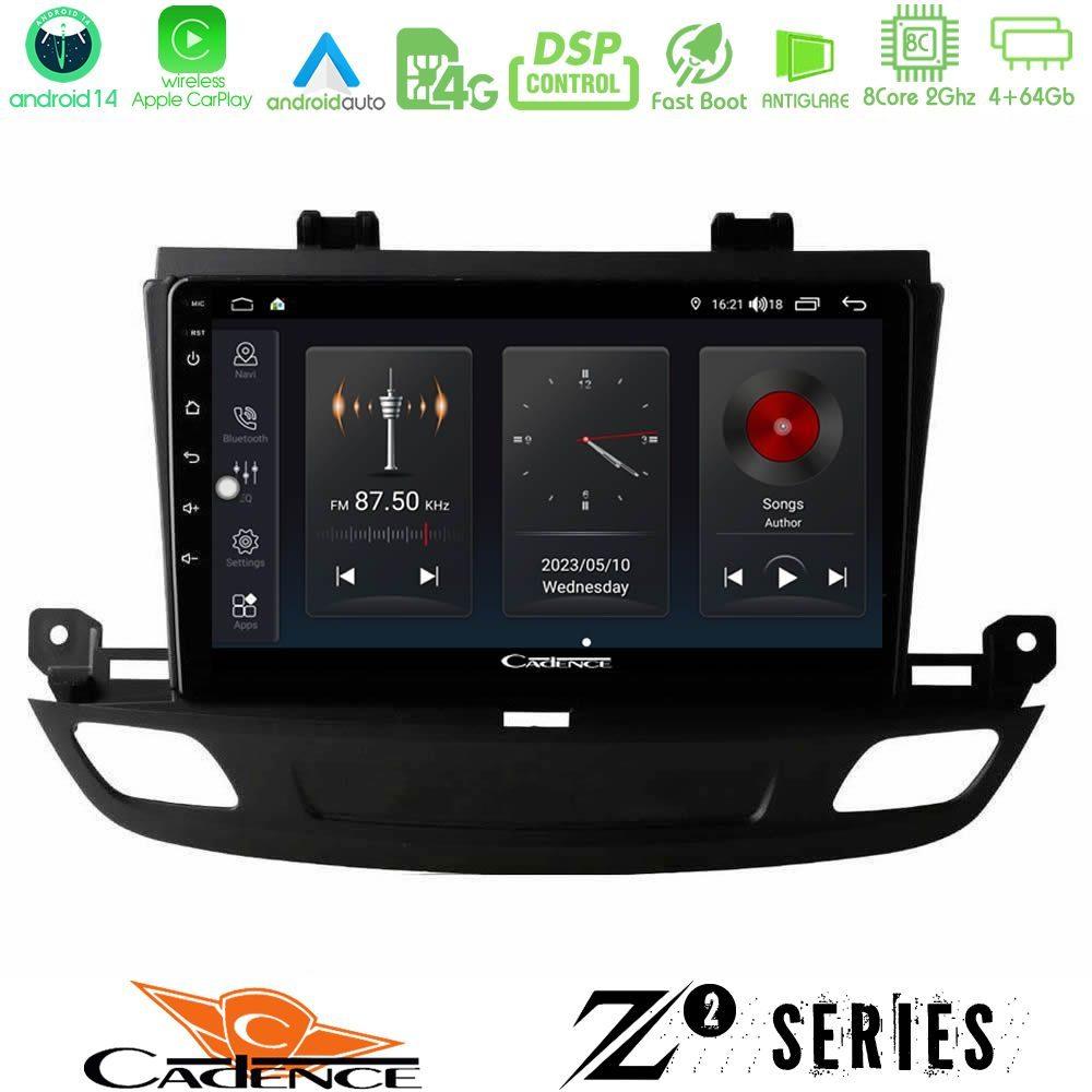 Cadence Z2 Series 8Core Android14 4+64GB  Opel Insignia 2 2017-2020 Navigation Multimedia Tablet 9"  Με Carplay & Android Auto - U-Z2-OP1402