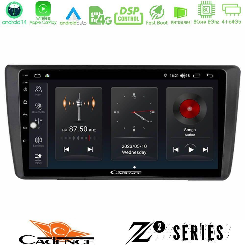 Cadence Z2 Series 8Core Android14 4+64GB  Skoda Octavia 2004-2012 Navigation Multimedia Tablet 9" Με Carplay & Android Auto - U-Z2-SK1914