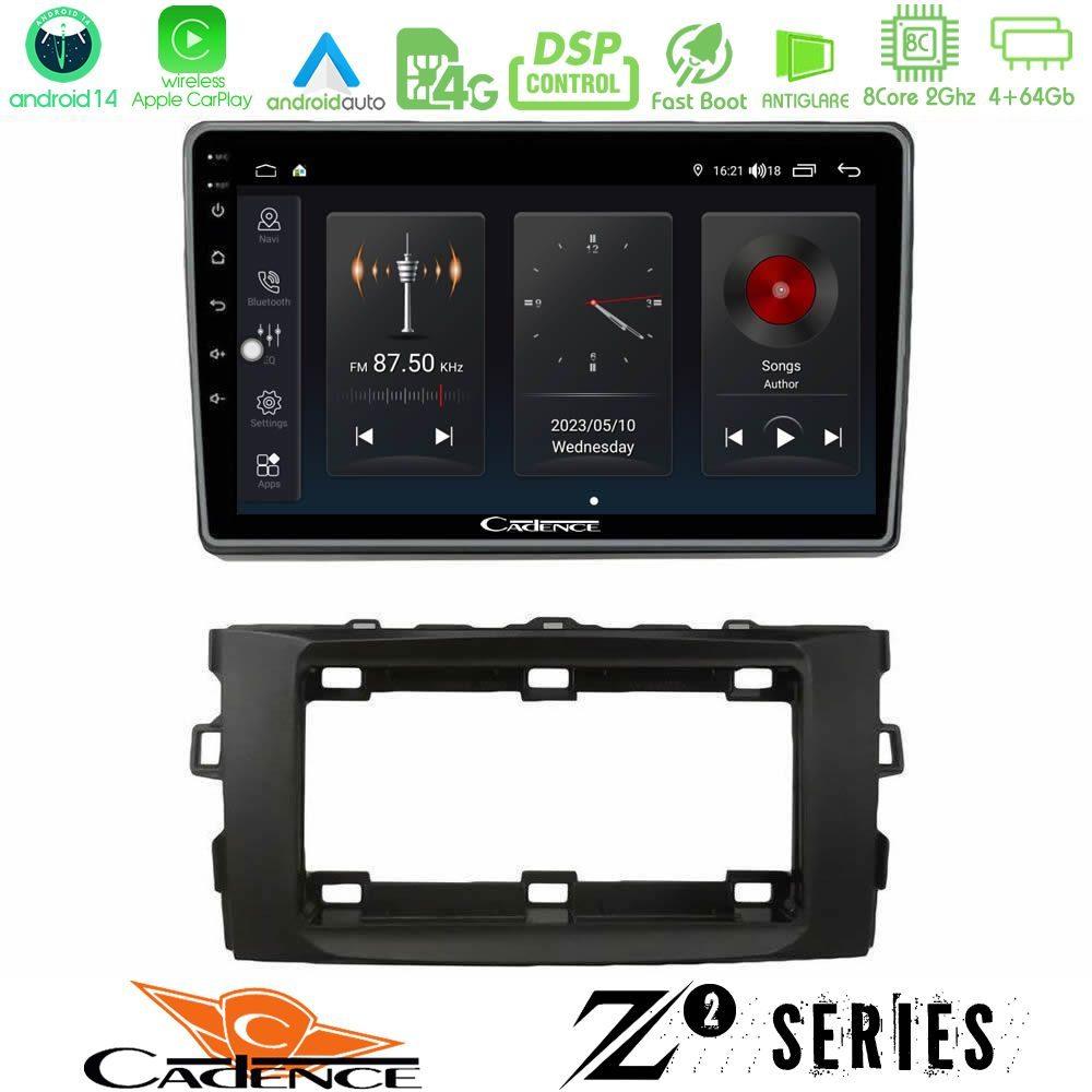Cadence Z2 Series 8Core Android14 4+64GB  Toyota Auris 2013-2016 Navigation Multimedia Tablet 10" Με Carplay & Android Auto - U-Z2-TY1294