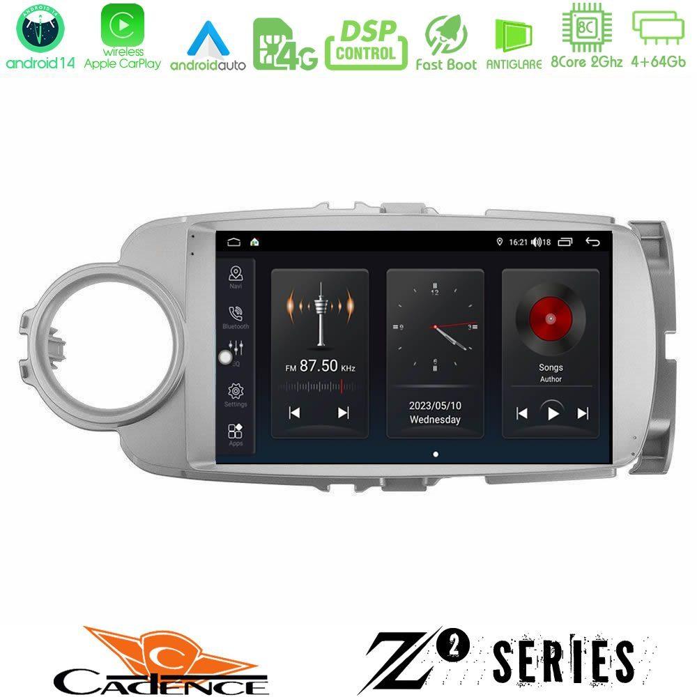 Cadence Z2 Series 8Core Android14 4+64GB Toyota Yaris Navigation Multimedia Tablet 9" Με Carplay & Android Auto - U-Z2-TY1777