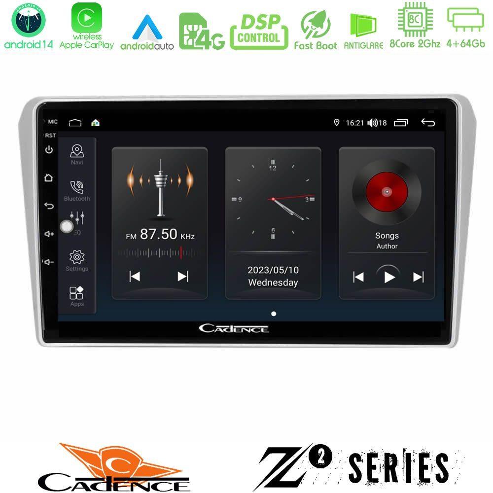 Cadence Z2 Series 8Core Android14 4+64GB  Toyota Avensis T25 02/2003–2008 Navigation Multimedia Tablet 9" Με Carplay & Android Auto - U-Z2-TY412N